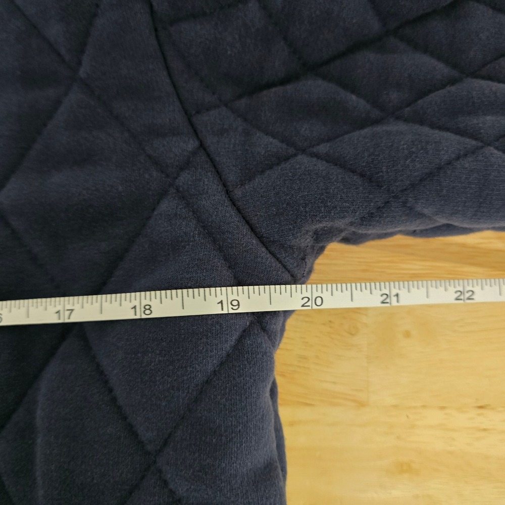 Athleta Quilted Crewneck Sweatshirt Navy Blue XS Long Sleeve Casual Athleisure - Picture 5 of 9